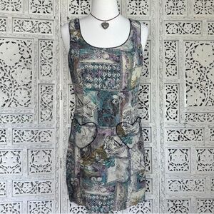 Vtg Platinum Petites‎ By Dorothy Schoelen Abstract Graphic Dress